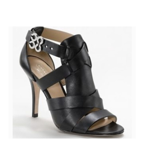 Coach Mila Leather Ankle Strap Heel Sandals Size 11 Black - Picture 8 of 8